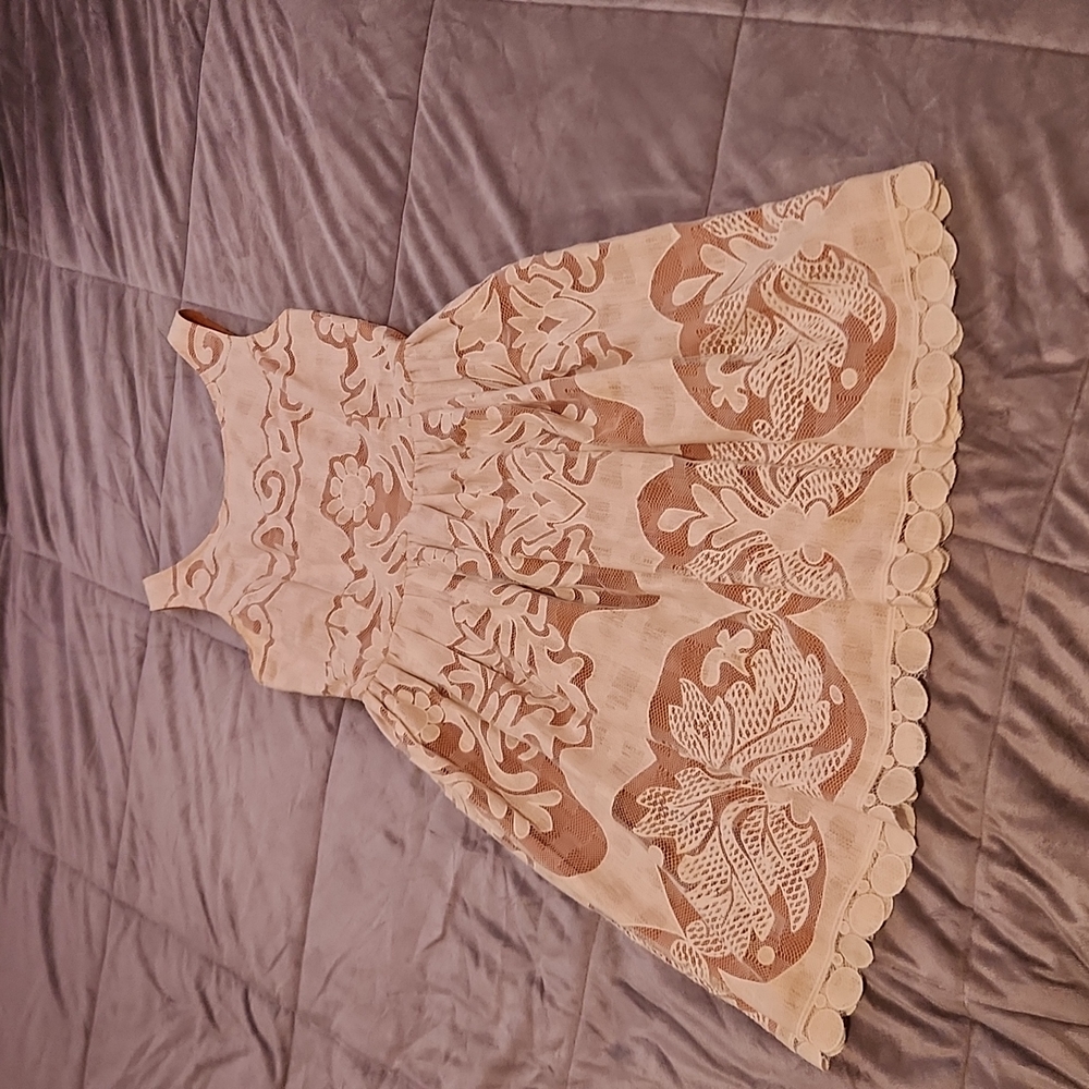 Under Skies Burnt Orange Lace Dress
